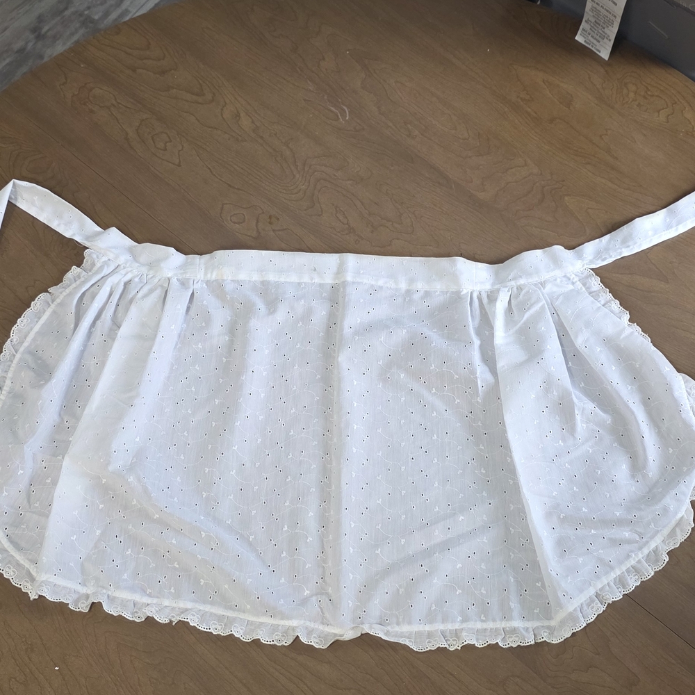 White Eyelet Apron